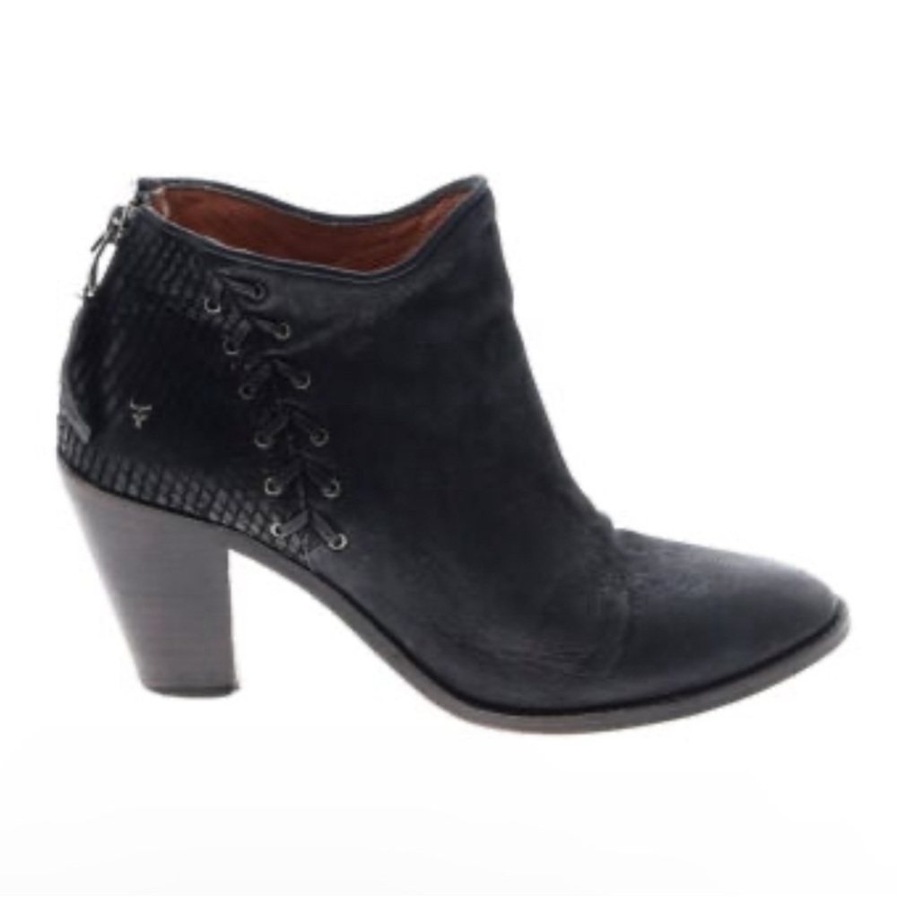 Trask, Suede, Made in Mexico, Women’s Heeled booties, size 8.5 lace up detail